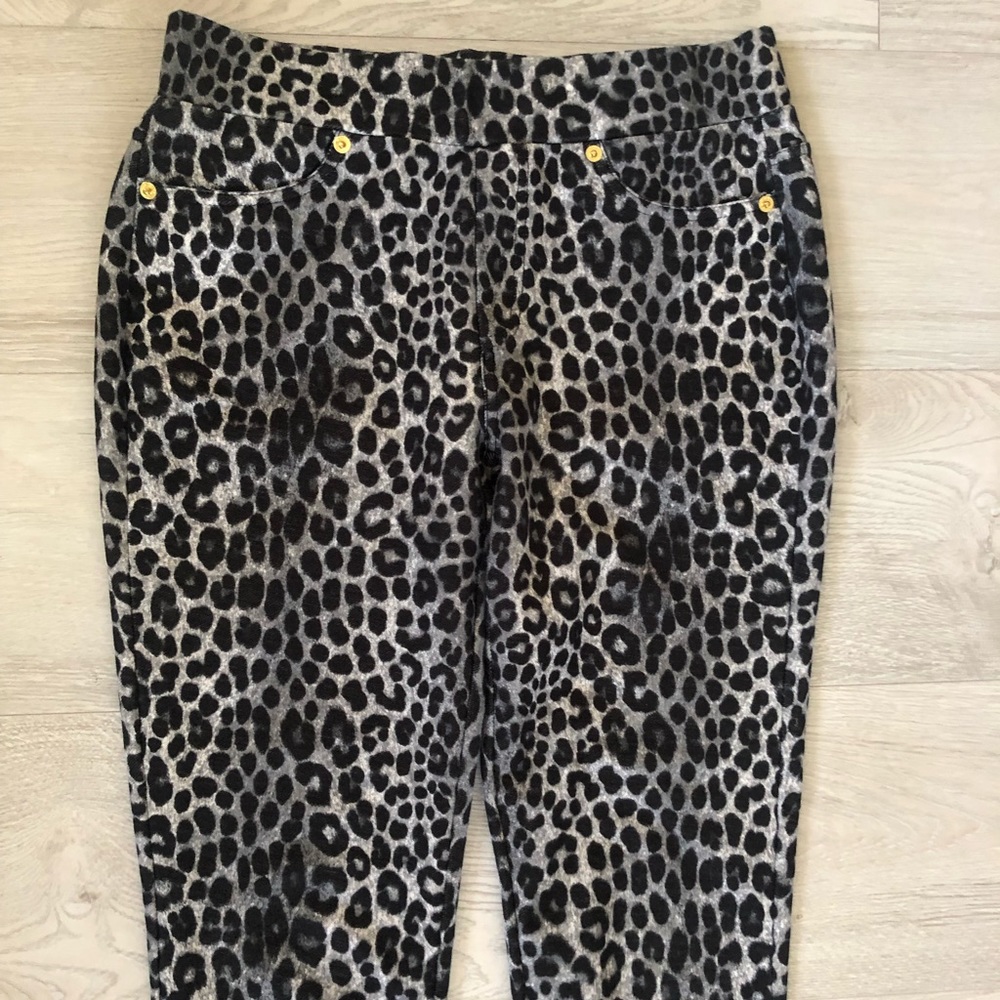 Michael Kors Leopard Print Stretch Skinny Leggings Pull-on Pants - Picture 13 of 16